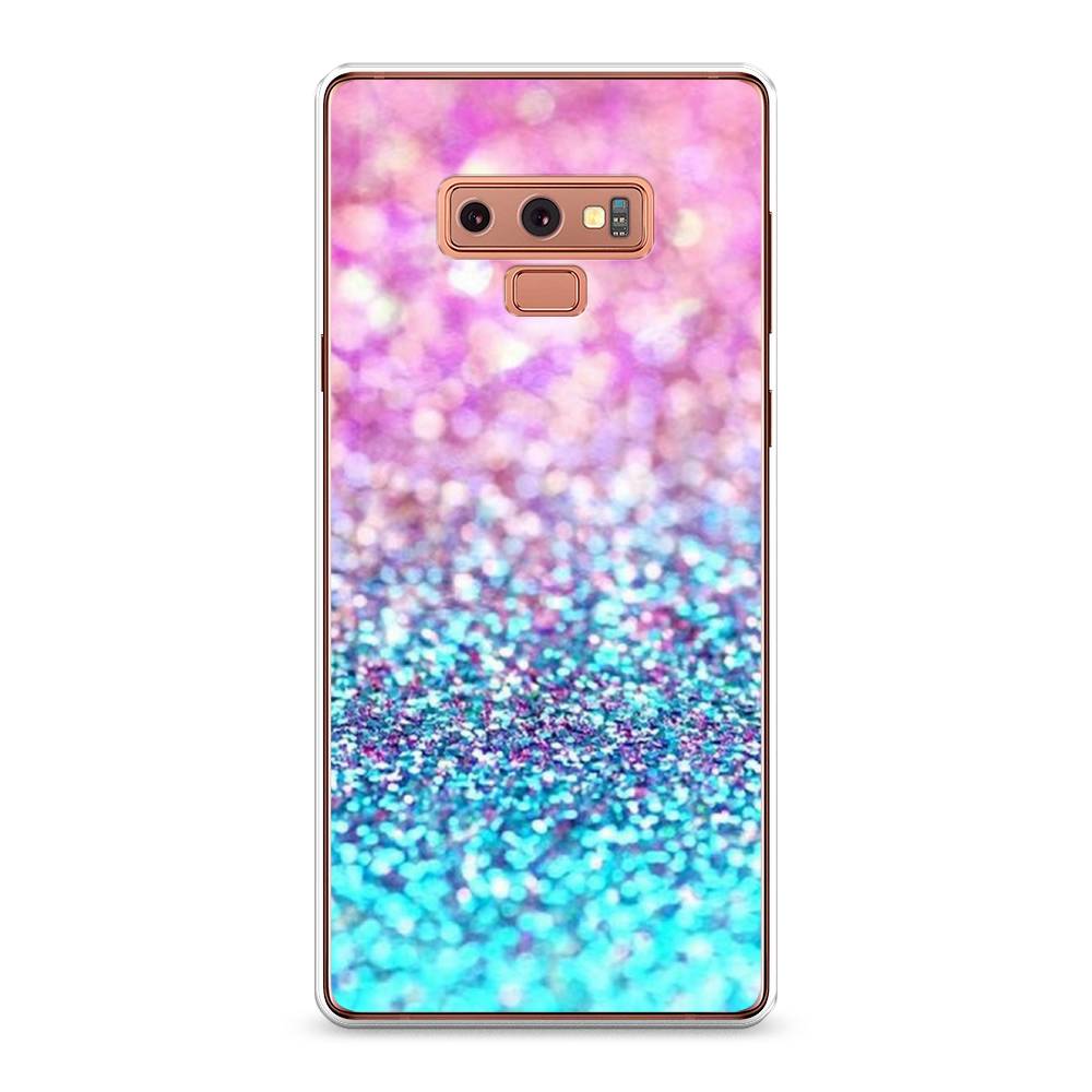 фото Чехол awog "розово-голубые глиттеры рисунок" для samsung galaxy note 9