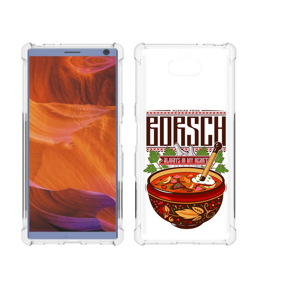 

Чехол MyPads Tocco для Sony Xperia 10 Plus русский борщ, Прозрачный, Tocco