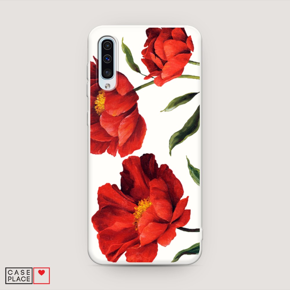 

Матовый силиконовый чехол "Красные маки" на Samsung Galaxy A50