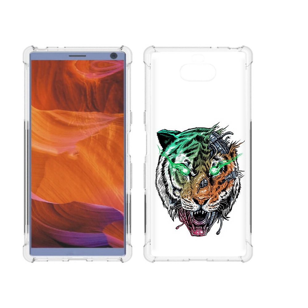 

Чехол MyPads Tocco для Sony Xperia 10 Plus робо-тигр, Прозрачный, Tocco