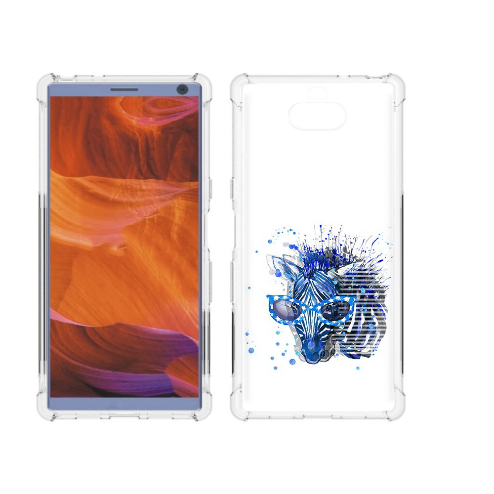 

Чехол MyPads Tocco для Sony Xperia 10 Plus расплывчатая зебра, Прозрачный, Tocco