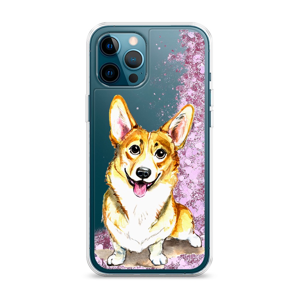 

Жидкий чехол с блестками "Малыш корги" на Apple iPhone 12 Pro Max, 12794-1