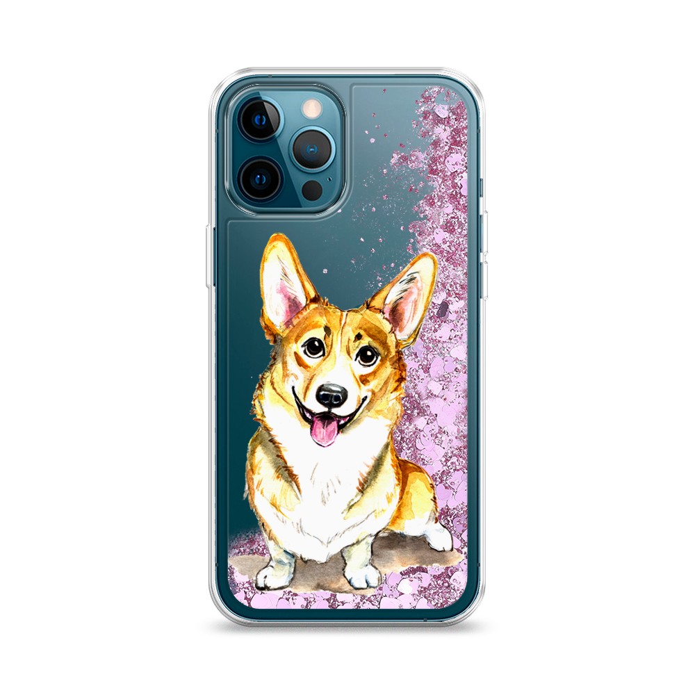 

Жидкий чехол с блестками "Малыш корги" на Apple iPhone 12 Pro, 12894-1