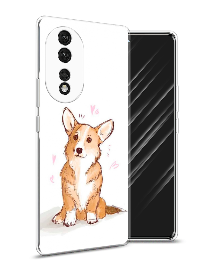 

Чехол Awog на Honor 80 Pro "Корги любовь", Бежевый;белый, 6120450-1