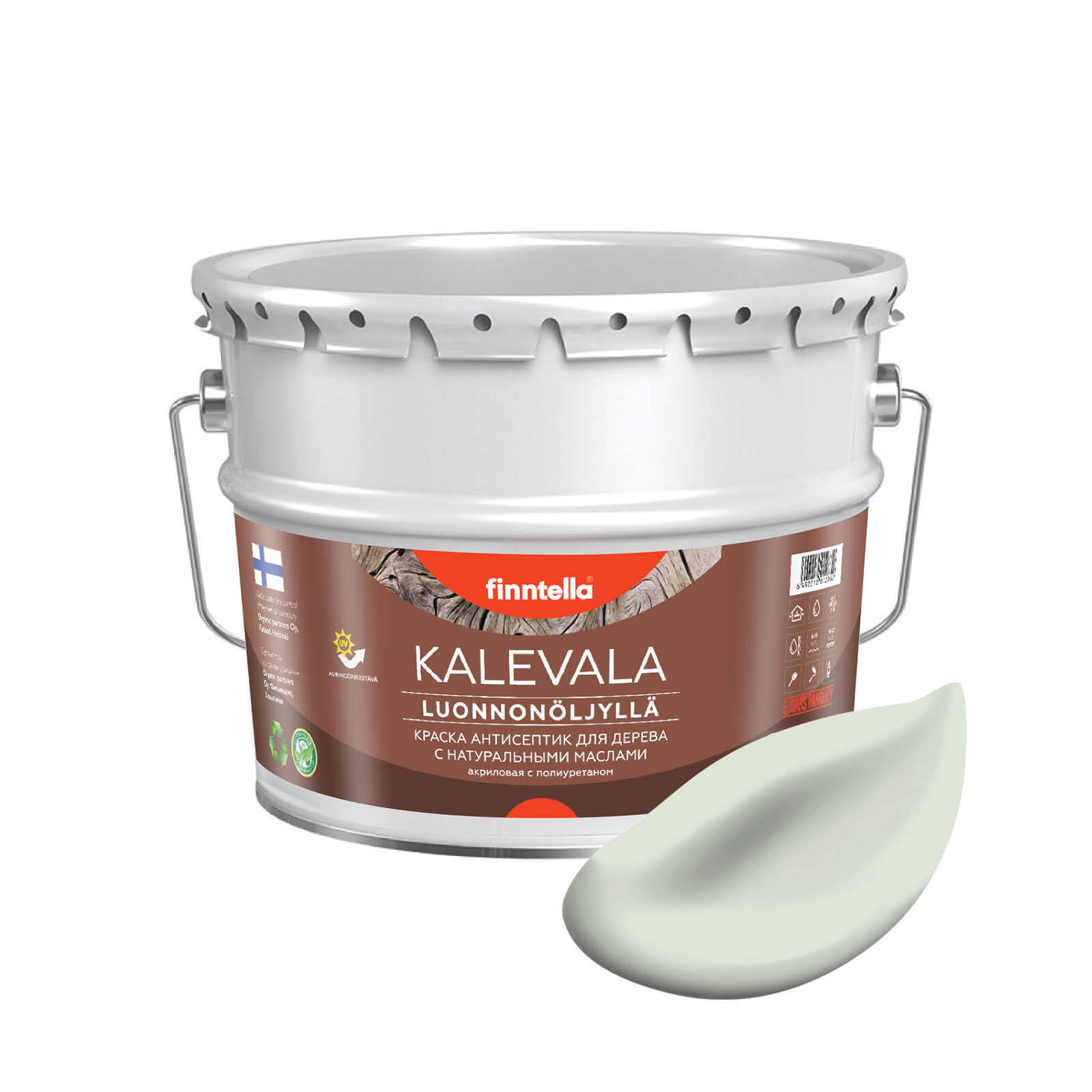 

Краска для дерева и деревянных фасадов FINNTELLA KALEVALA, с натуральным маслом и полиурет, Зеленый, KALEVALA NLC