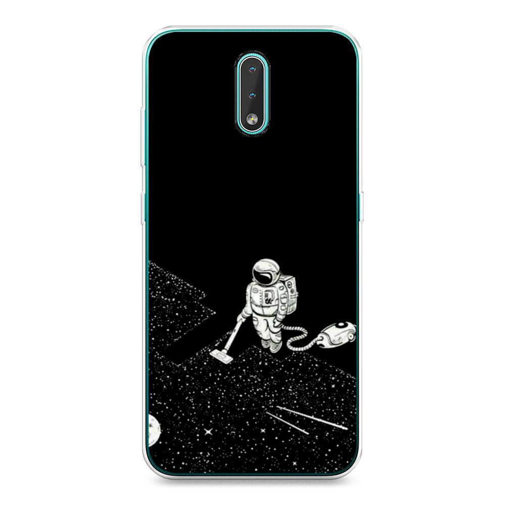 

Чехол Awog на Nokia 2.3 / Нокиа 2.3 "Космонавт с пылесосом", Белый, 123250-4