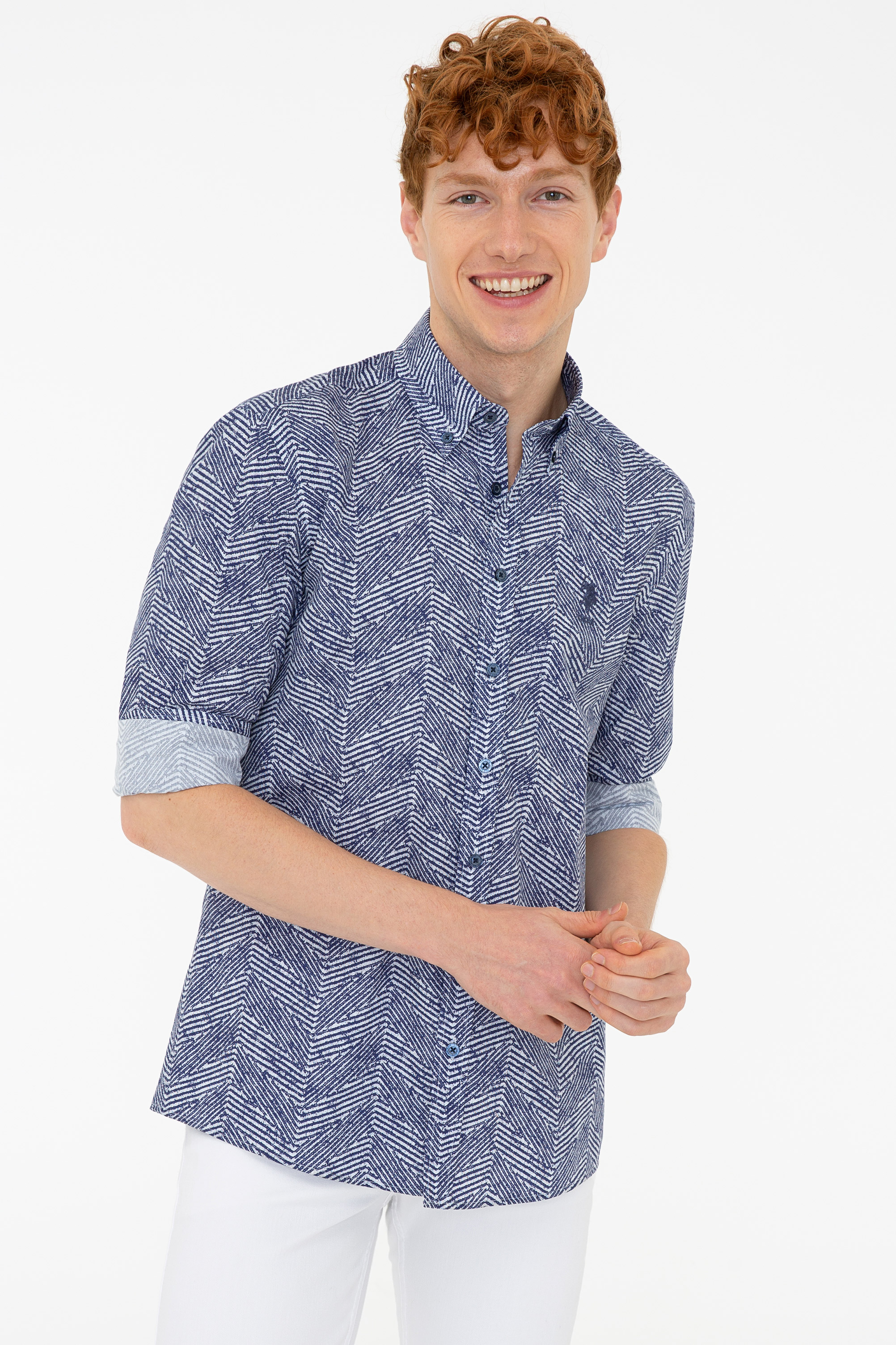

Рубашка мужская U.S. POLO Assn. G081GL0040CHINIAK синяя S, Синий, G081GL0040CHINIAK