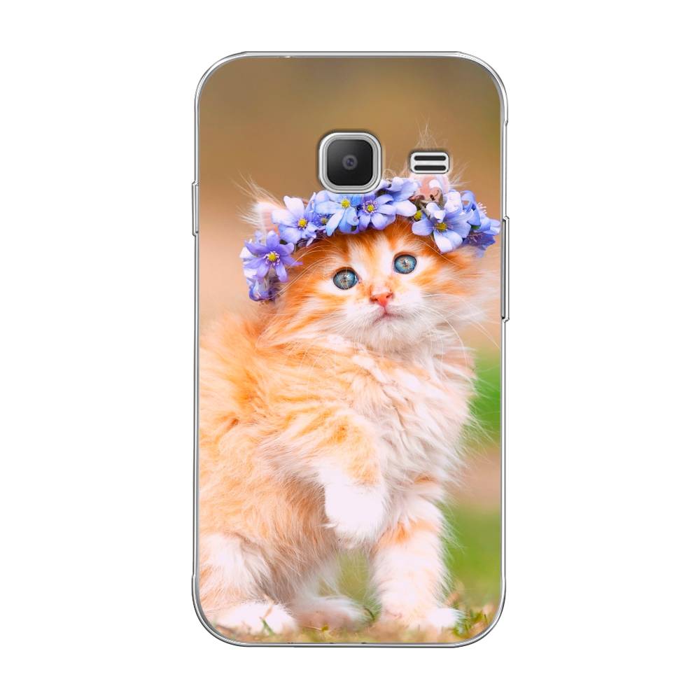 

Чехол Awog на Samsung Galaxy J1 mini 2016 / Самсунг J1 mini 2016 "Рыжий кот в венке", 22250-1