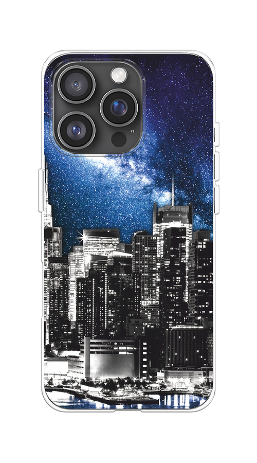 

Чехол на Apple iPhone 16 Pro "Космический Нью-Йорк", Синий;серый, 16250-1