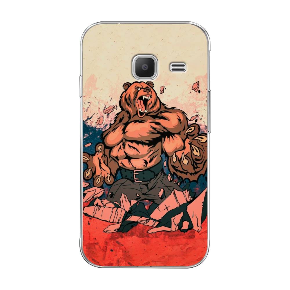 

Чехол Awog на Samsung Galaxy J1 mini 2016 / Самсунг J1 mini 2016 "Медведь с флагом РФ", 22250-2
