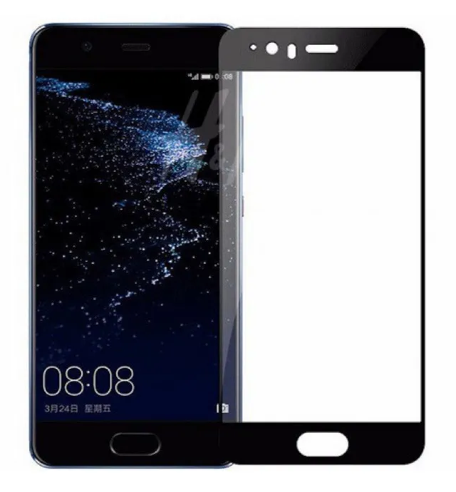 Защитное стекло на Huawei P10, 3D Fiber, черный, X-case