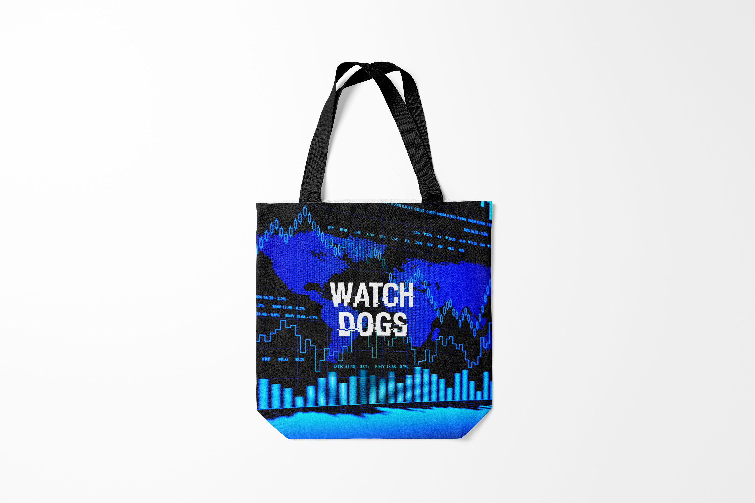 

Сумка шoппер унисекс Burnettie Watch Dogs 2, синий; черный, Watch Dogs 2