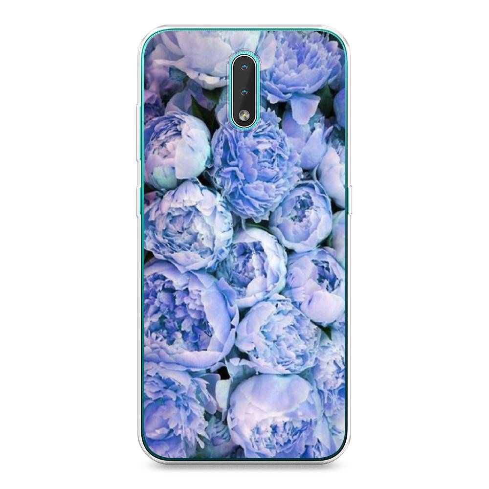 

Чехол Awog на Nokia 2.3 / Нокиа 2.3 "Пионы голубые", Голубой, 123250-8