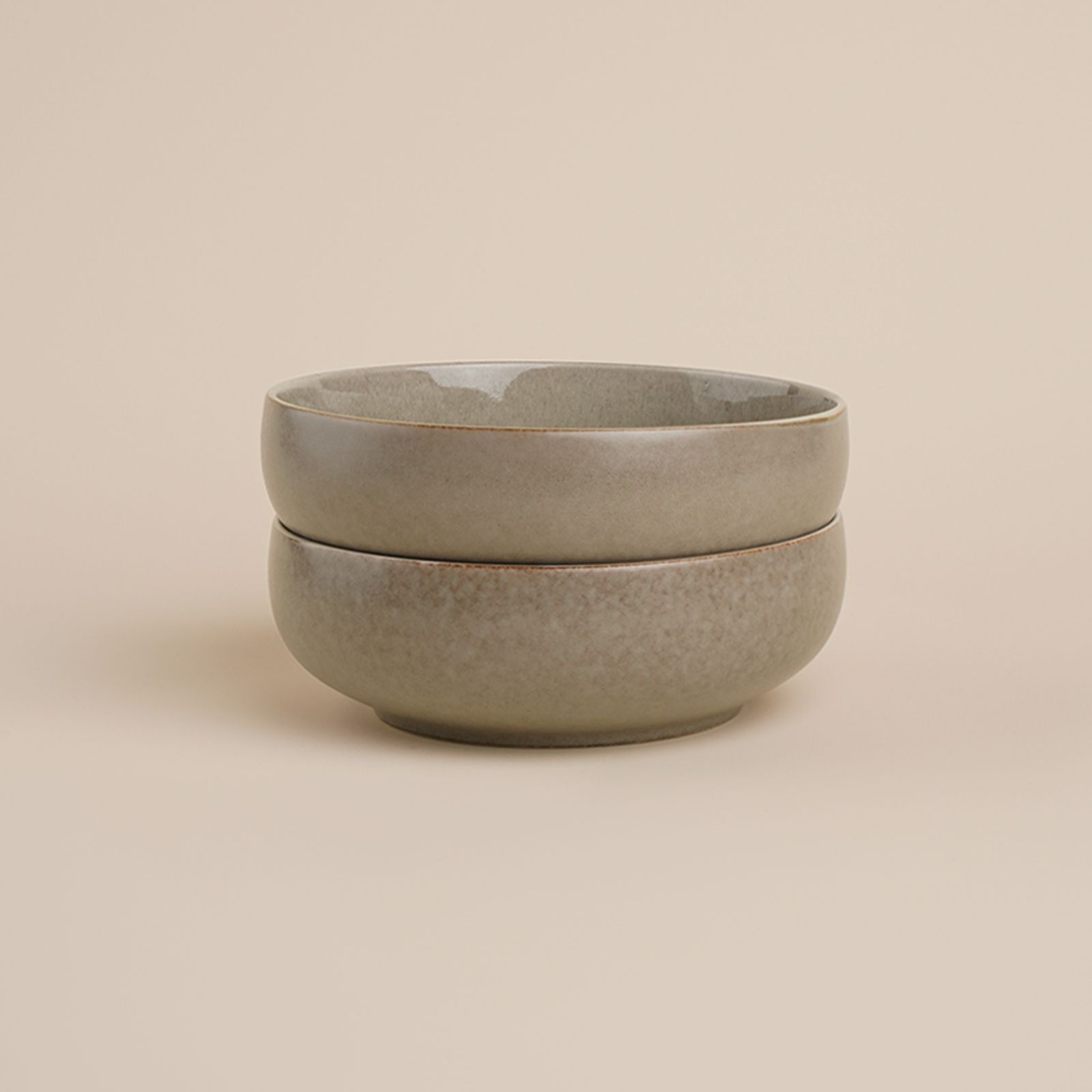 Набор салатников SL Home Мольвено, 2 шт, 720 мл, диаметр 16,5 см, серо-зеленый