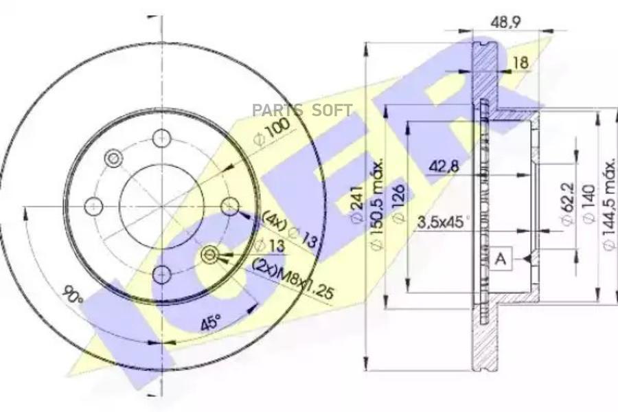 

Диск тормозной передний HYUNDAI i10/KIA Picanto /Vent D=241mm ICER 78BD7500-2