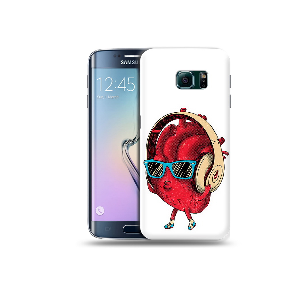

Чехол MyPads Tocco для Samsung Galaxy S6 Edge слушай сердце, Прозрачный, Tocco