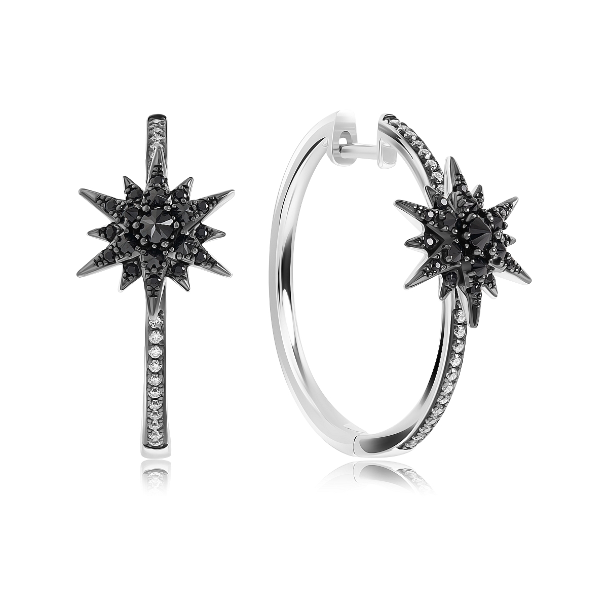 

Серьги конго из серебра VALTERA 113000, шпинель нано, 113000