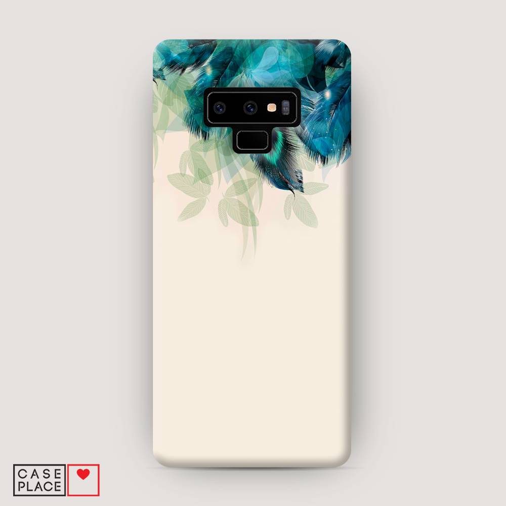 фото Чехол awog "перья голубого цвета" для samsung galaxy note 9