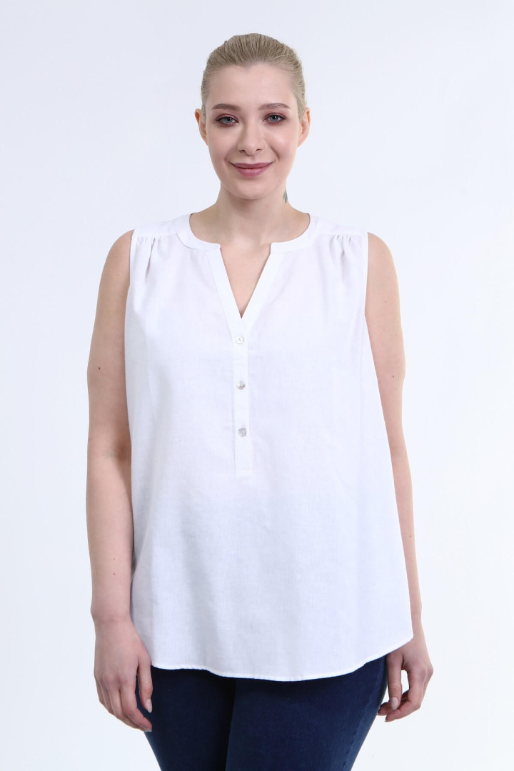 

Рубашка женская My Line Moda 1395 белая 44 RU (товары доставляются из-за рубежа), 1395