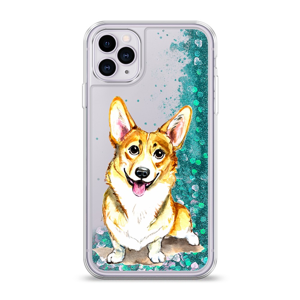 

Жидкий чехол с блестками "Малыш корги" на Apple iPhone 11 Pro, 12395-1
