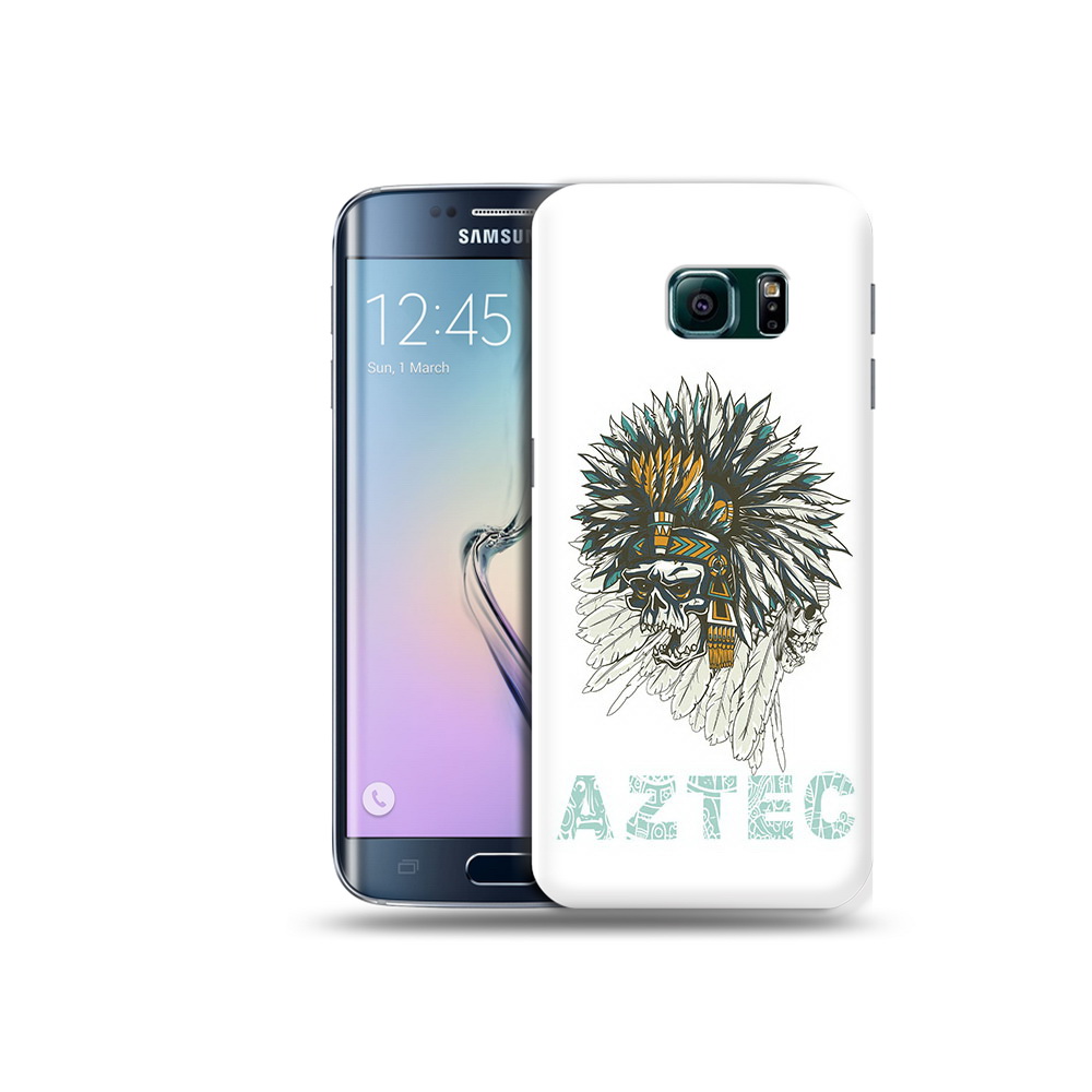 

Чехол MyPads Tocco для Samsung Galaxy S6 Edge скелет индеец, Прозрачный, Tocco