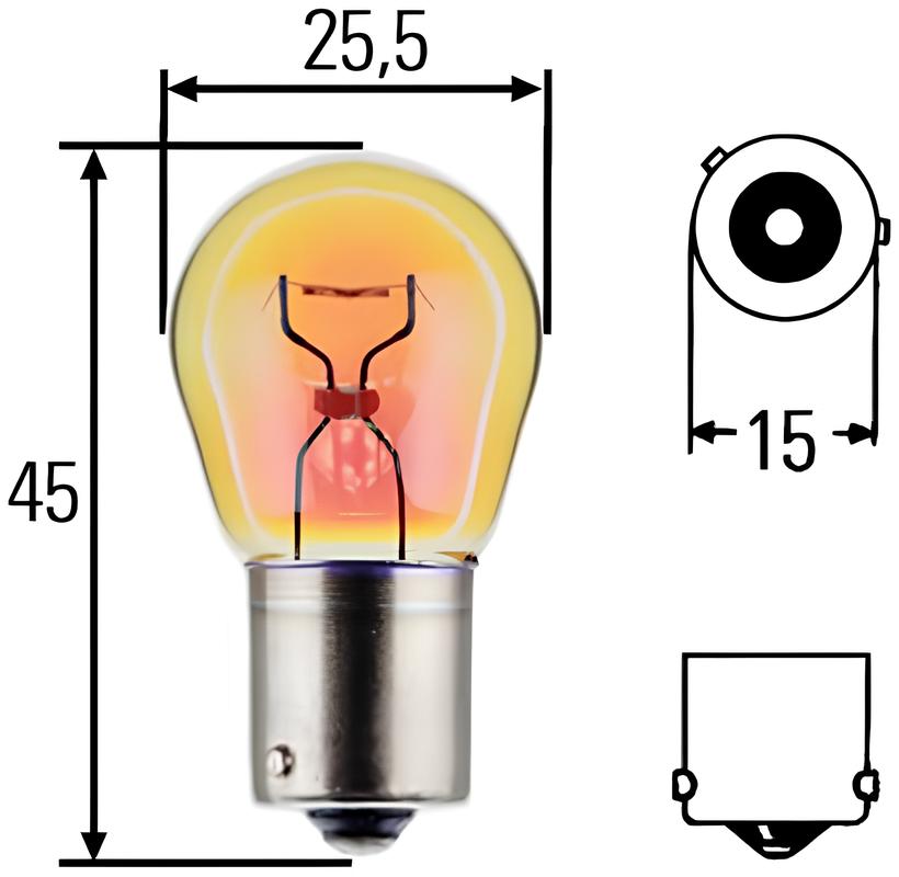 Лампа 24v py21w 21w hella 1 шт. картон 8ga 006 841-241