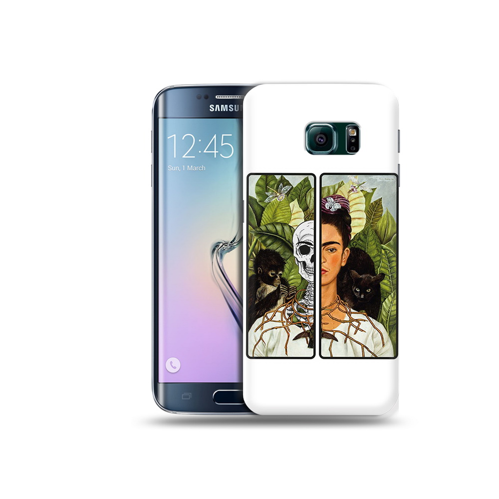 

Чехол MyPads Tocco для Samsung Galaxy S6 Edge сдвоенная картинка девушка скелет, Прозрачный, Tocco