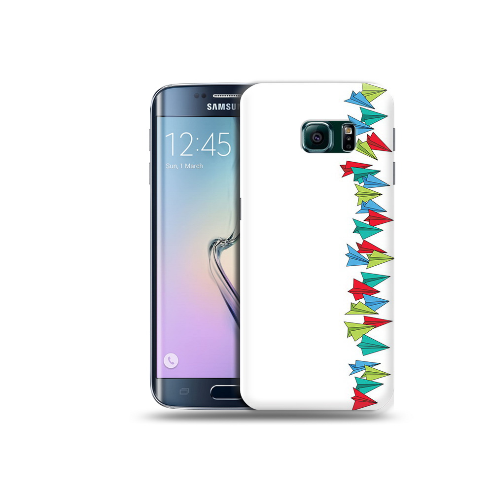 

Чехол MyPads Tocco для Samsung Galaxy S6 Edge самолетики из листочков, Прозрачный, Tocco