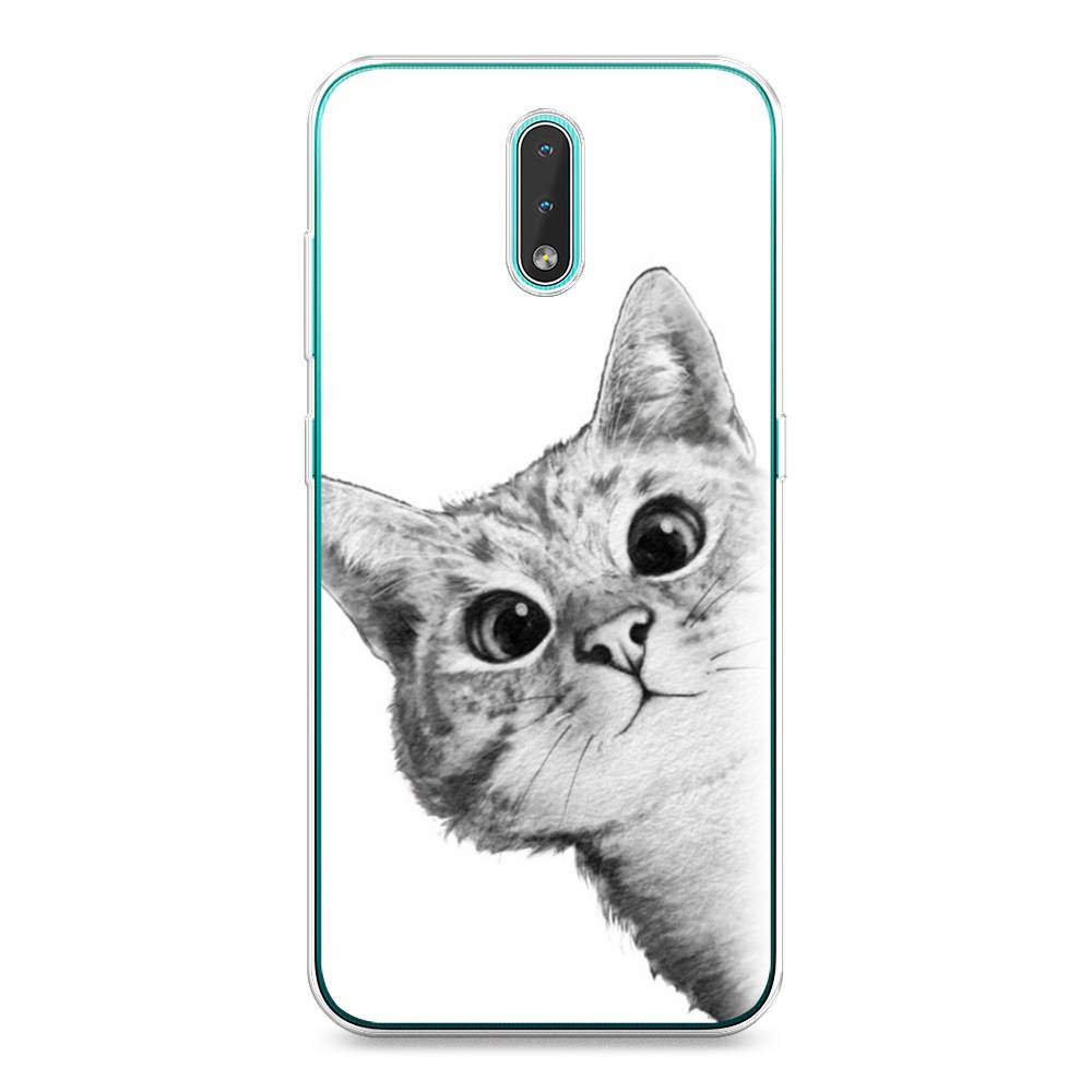

Чехол Awog на Nokia 2.3 / Нокиа 2.3 "Кот рисунок черно-белый", Черный, 123250-1