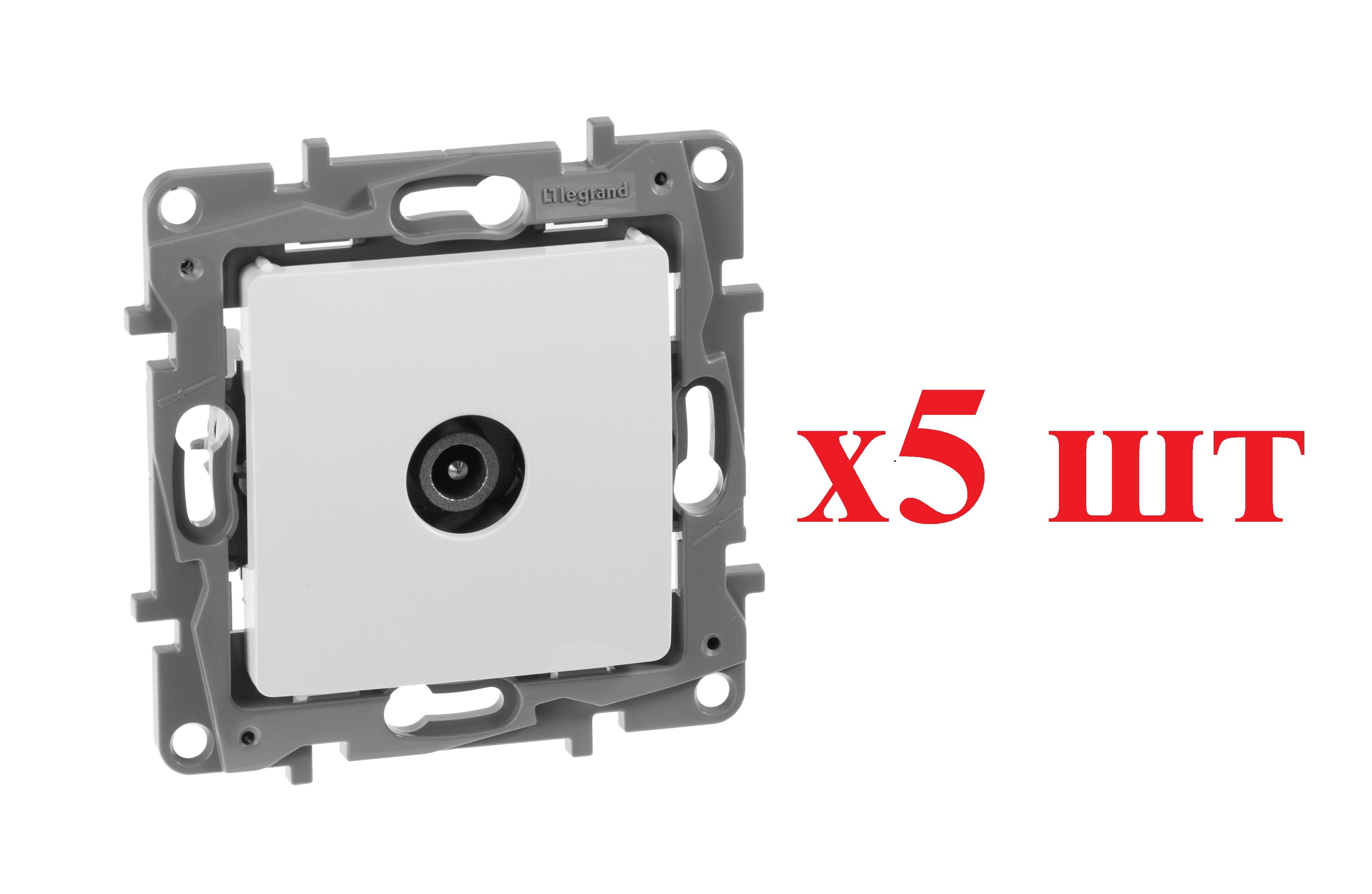 

Legrand Etika Бел Розетка TV проходная, 15дБ 672263 (5шт), Белый, ТВ антенна0_Скрытый_5