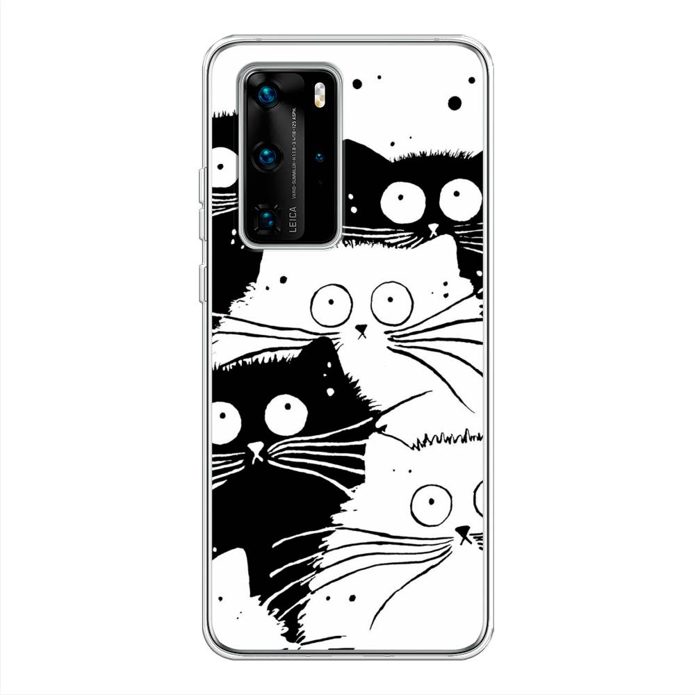 

Чехол Awog на Huawei P40 Pro "Коты черно-белые", Черный;белый, 610950-2