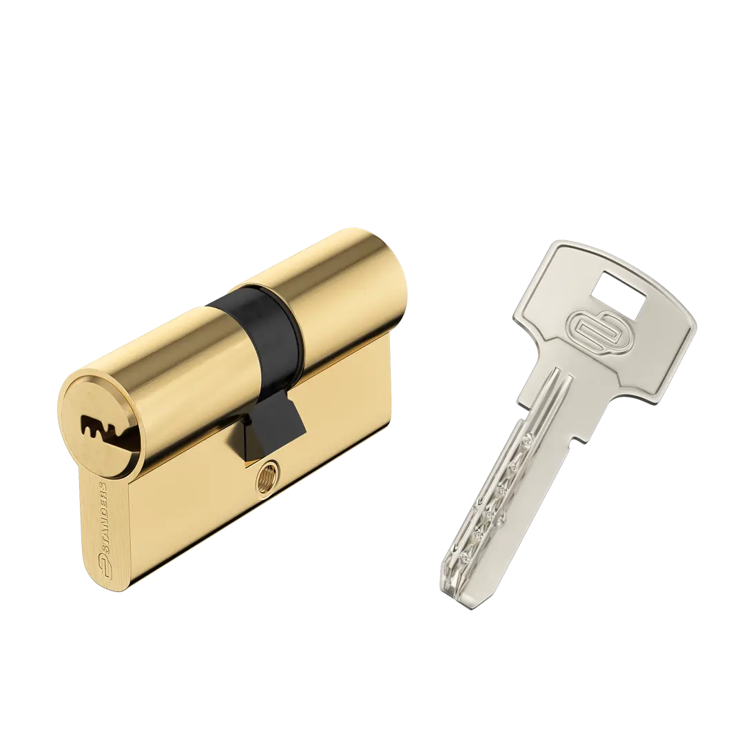 Цилиндр Standers TTBL1-3030, 30x30 мм, ключ/ключ, цвет латунь цилиндр standers ttbl1 3030 30x30 мм ключ ключ цвет латунь