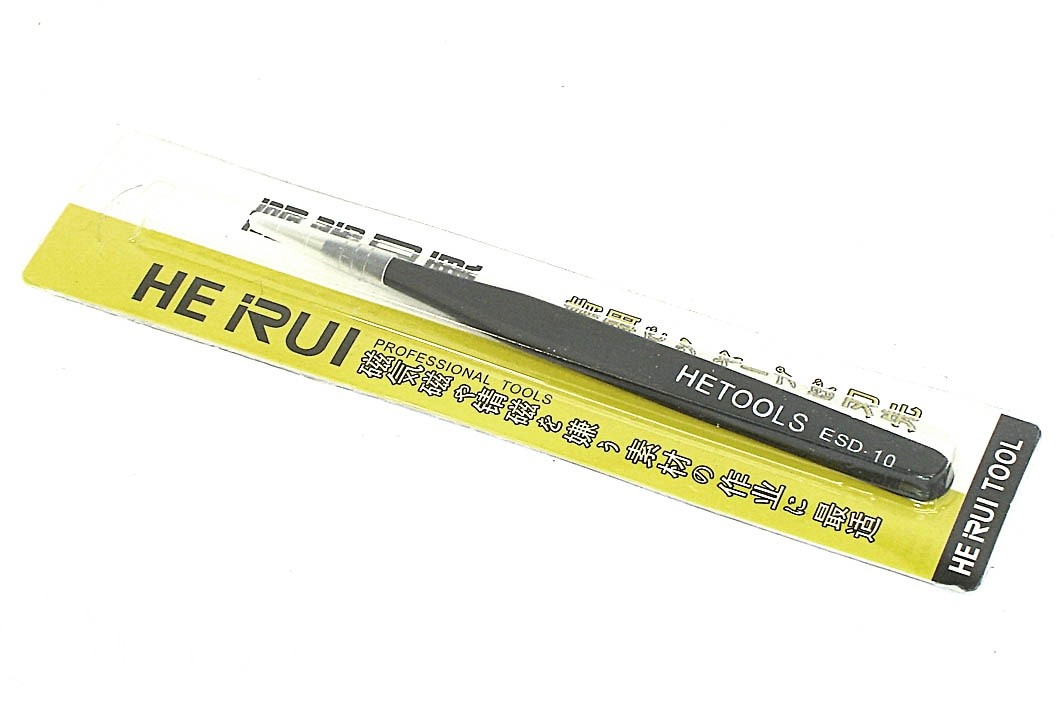 

Пинцет HETOOLS ESD-10 прямой, чёрный 120мм, 100158394V, ESD-10
