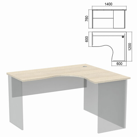 Стол компактный ЧАСТЬ 1 Арго 1400х1200х760 мм правый ясень шимо 9819₽