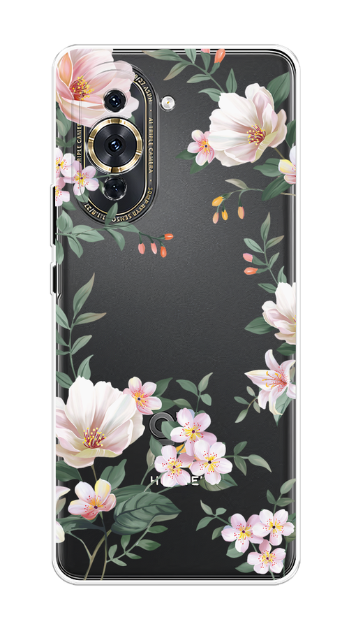 

Чехол на Huawei Nova 10 Pro "Beautiful white flowers", Бежевый;зеленый, 6109050-1