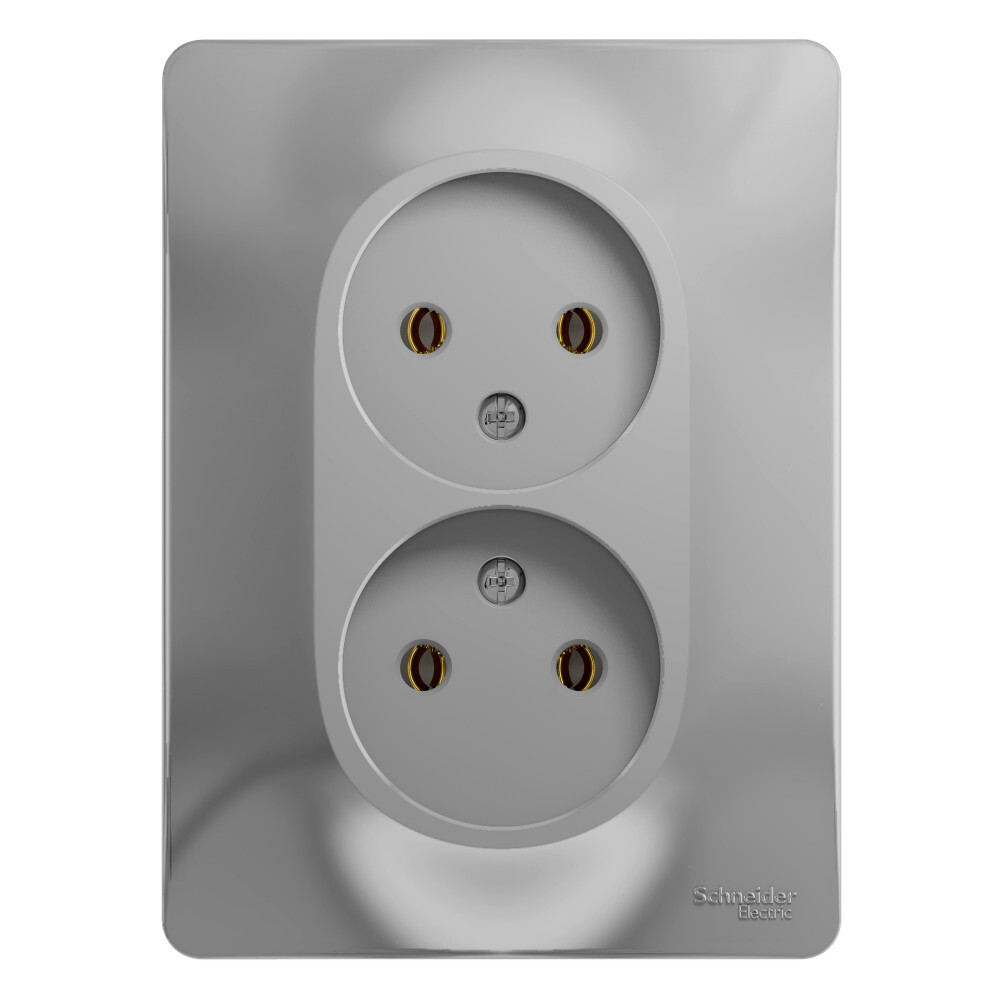 

Розетка 2-м СП Glossa 16А IP20 без заземл. в сборе с рамкой алюм., Glossa11_Скрытый_1