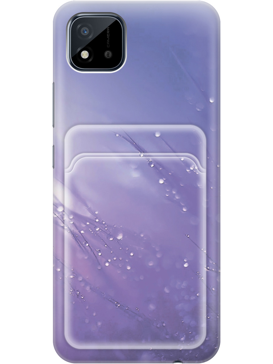

Силиконовый чехол на realme C20 / C11 (2021) с рисунком "Капли на синей траве", Белый;синий, 20012036