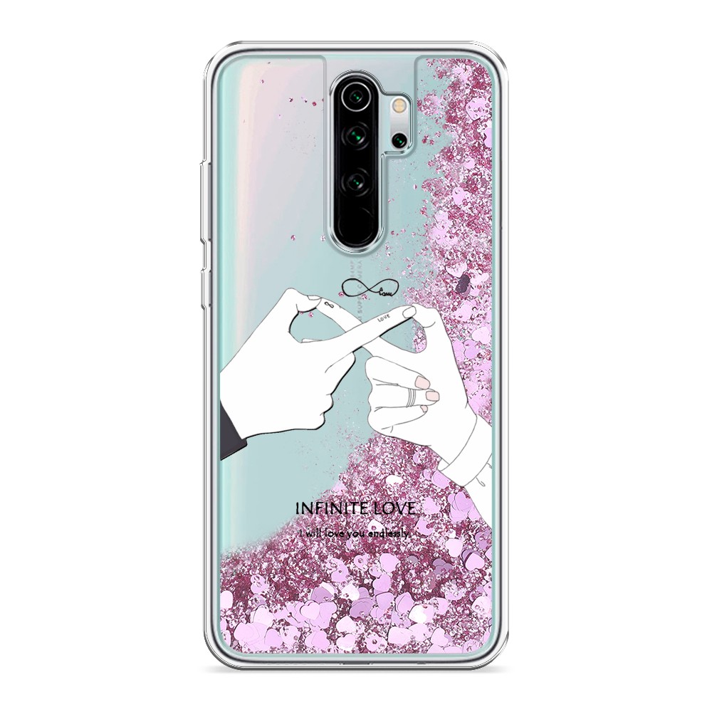 

Жидкий чехол с блестками "Любовь навсегда" на Xiaomi Redmi Note 8 Pro