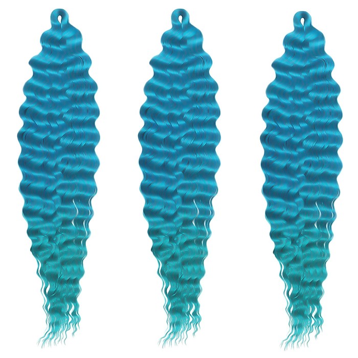 МЕРИДА Афролоконы, 60 см, 270 гр, цвет голубой/изумрудный HKBТ4537/Т5127 (Ариэль) ариэль