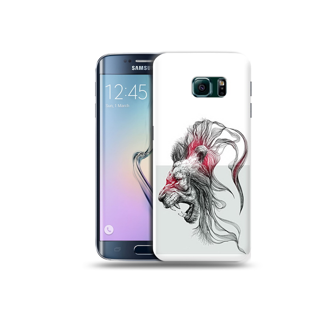 

Чехол MyPads Tocco для Samsung Galaxy S6 Edge разъяренный лев, Прозрачный, Tocco