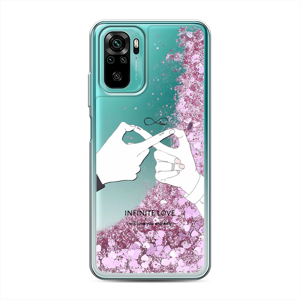 

Жидкий чехол с блестками "Любовь навсегда" на Xiaomi Redmi Note 10S