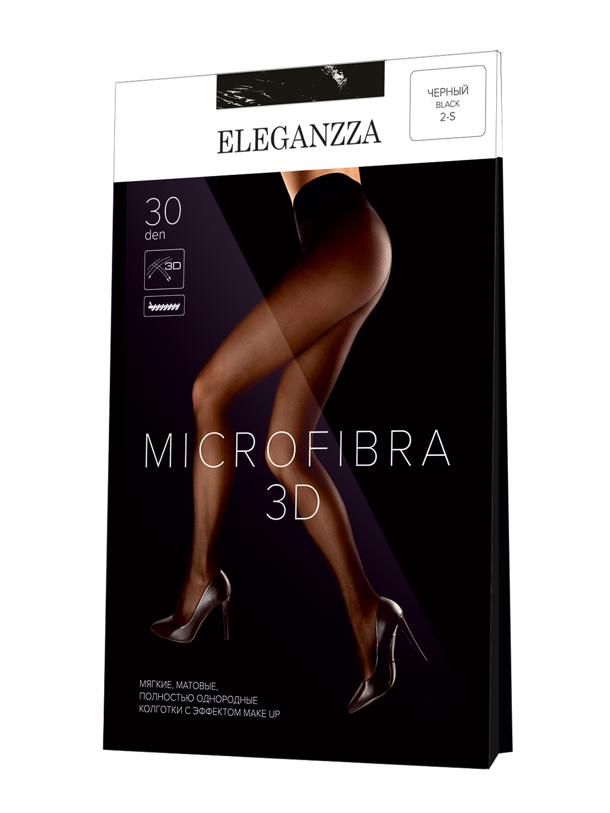 Колготки женские Eleganzza Microfibra 3D черные 2-S