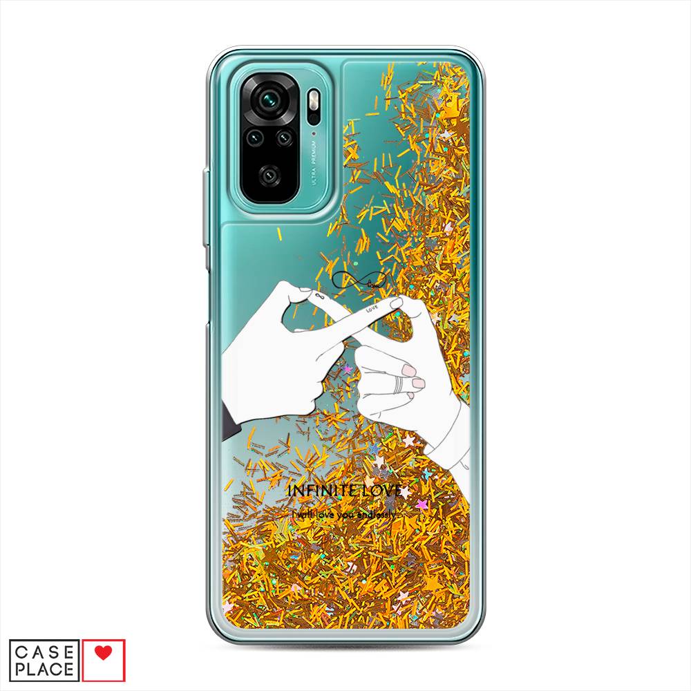 

Жидкий чехол с блестками "Любовь навсегда" на Xiaomi Redmi Note 10, 39790-1