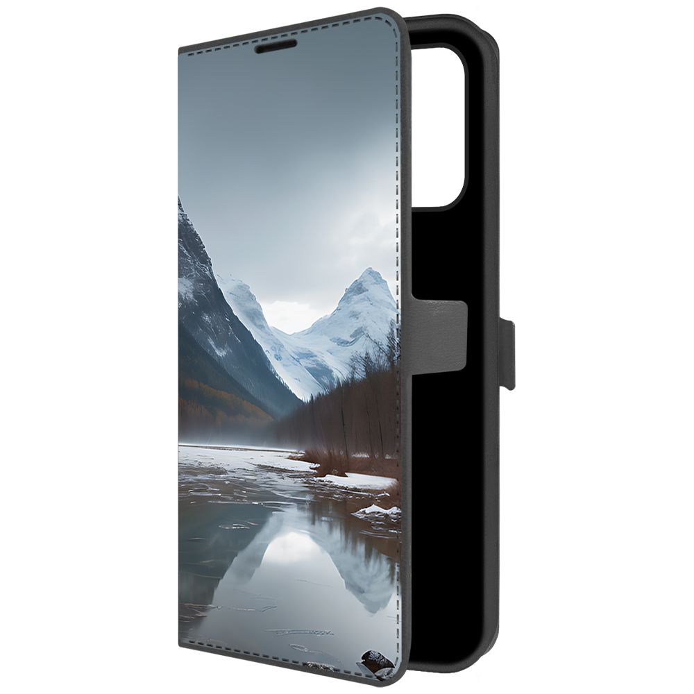 

Чехол-книжка Krutoff Eco Book для Xiaomi Redmi Note 10 Весенняя оттепель (черный)