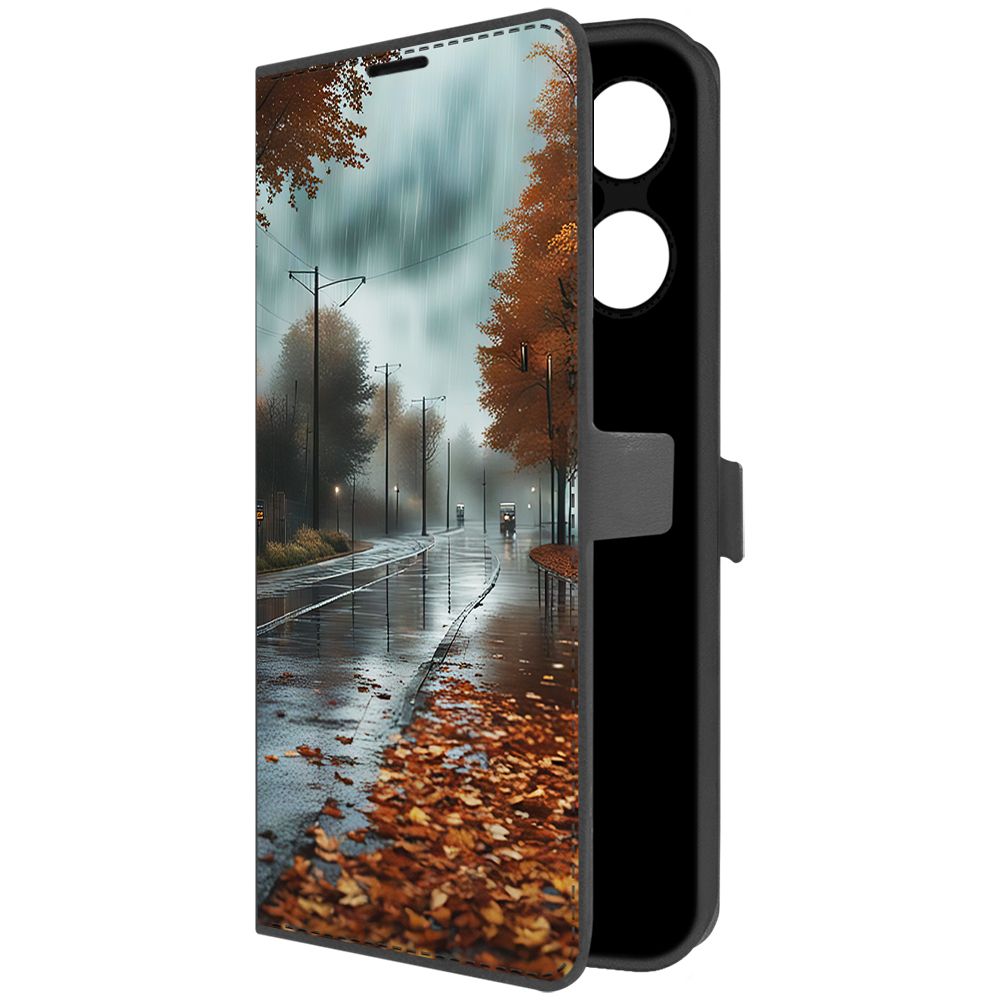 

Чехол-книжка Krutoff Eco Book для Infinix Smart 7 Plus Осенний дождь (черный)