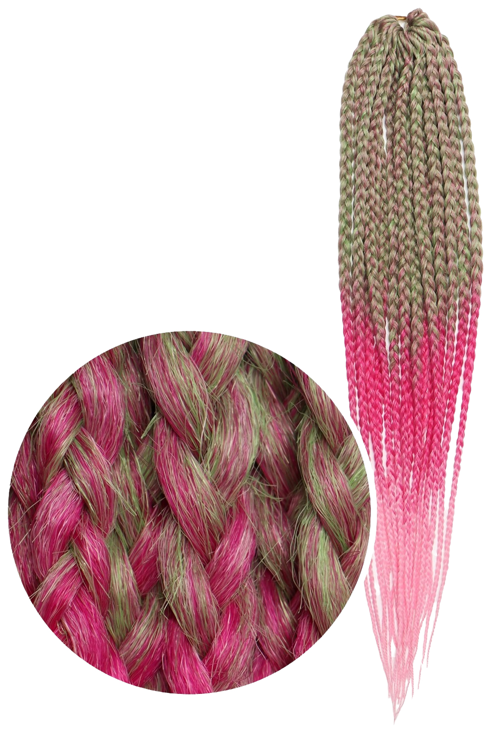 Афрокосы Queen Fair Sim-Braids CE 18 прядей 60 см цвет русый зелёный розовый FR-30 sim braids афрокосы 60 см 18 прядей ce малиновый pink