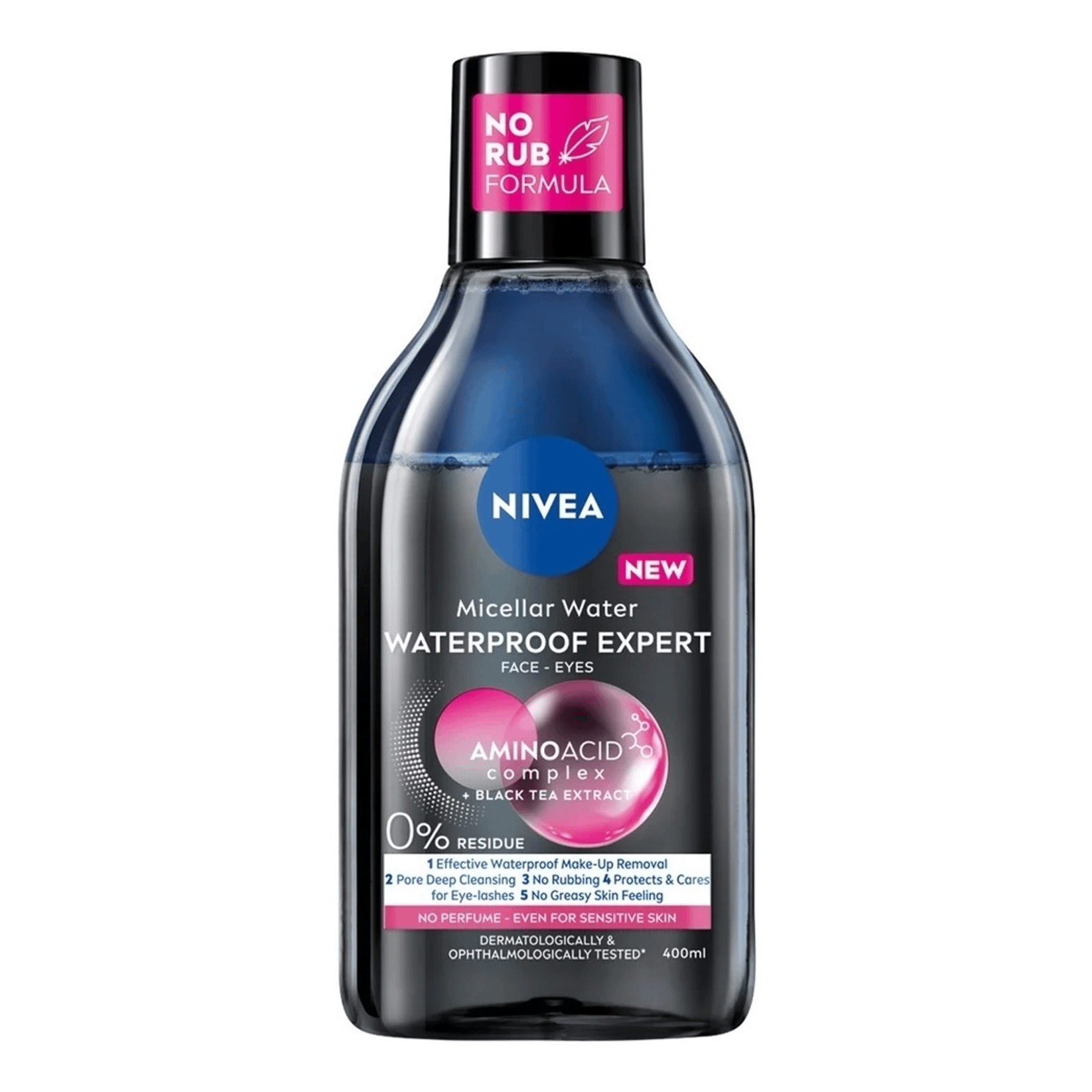 Мицеллярная вода для лица и глаз Nivea Waterproof Expert для стойкого макияжа 400 мл