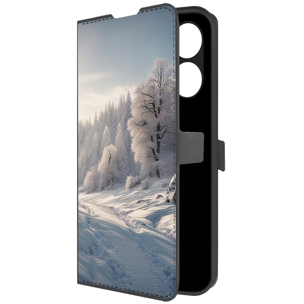 

Чехол-книжка Krutoff Eco Book для Tecno Pova 5 Снег (черный)