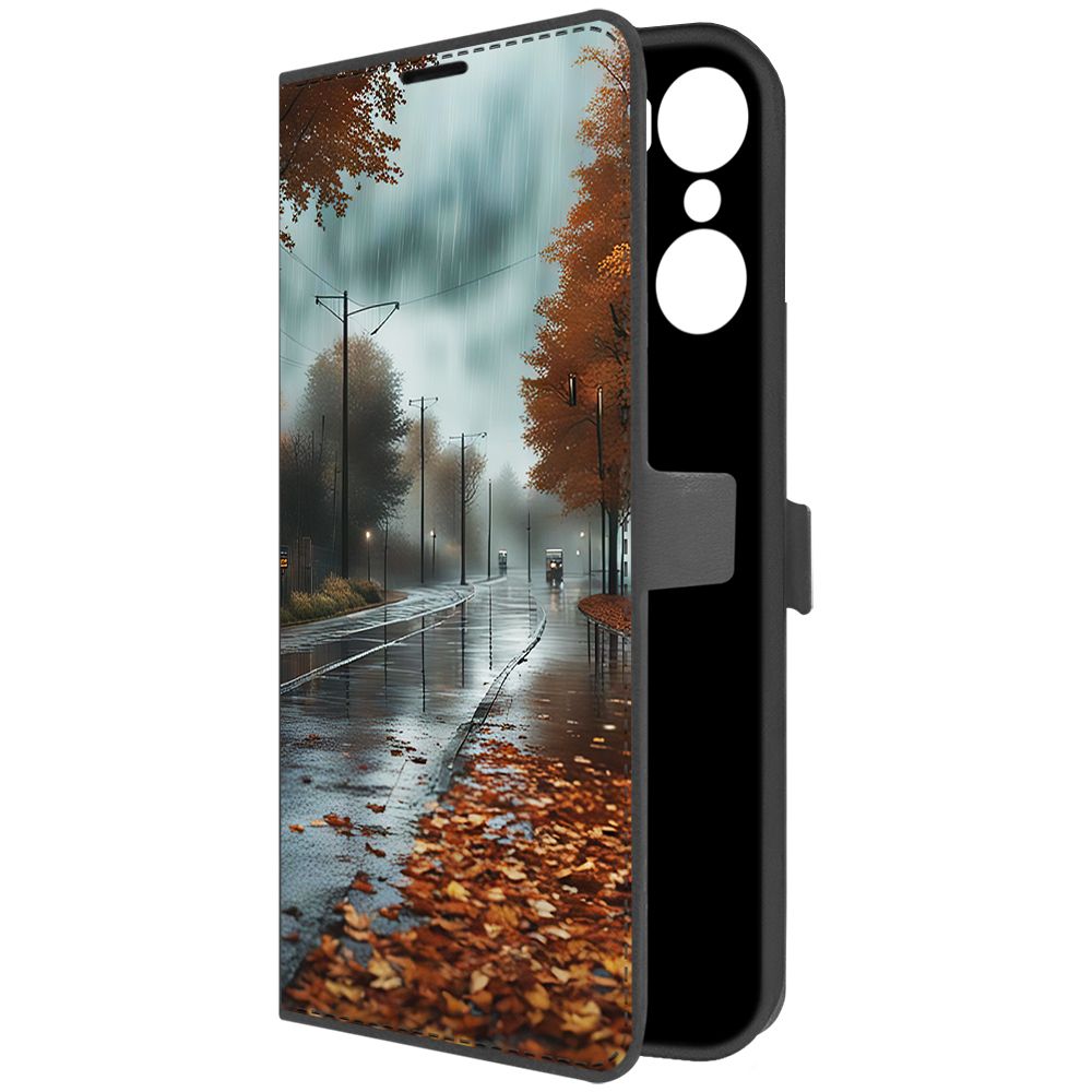 

Чехол-книжка Krutoff Eco Book для Infinix Hot 12 Pro Осенний дождь (черный)