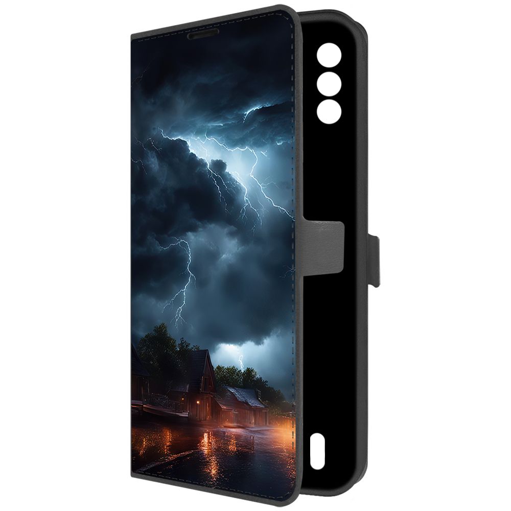 

Чехол-книжка Krutoff Eco Book для Itel Vision 2S Ночная гроза (черный)